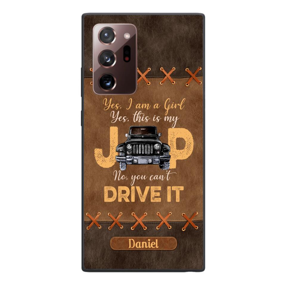 Personalized Jeep Girl Leather Print Phonecase