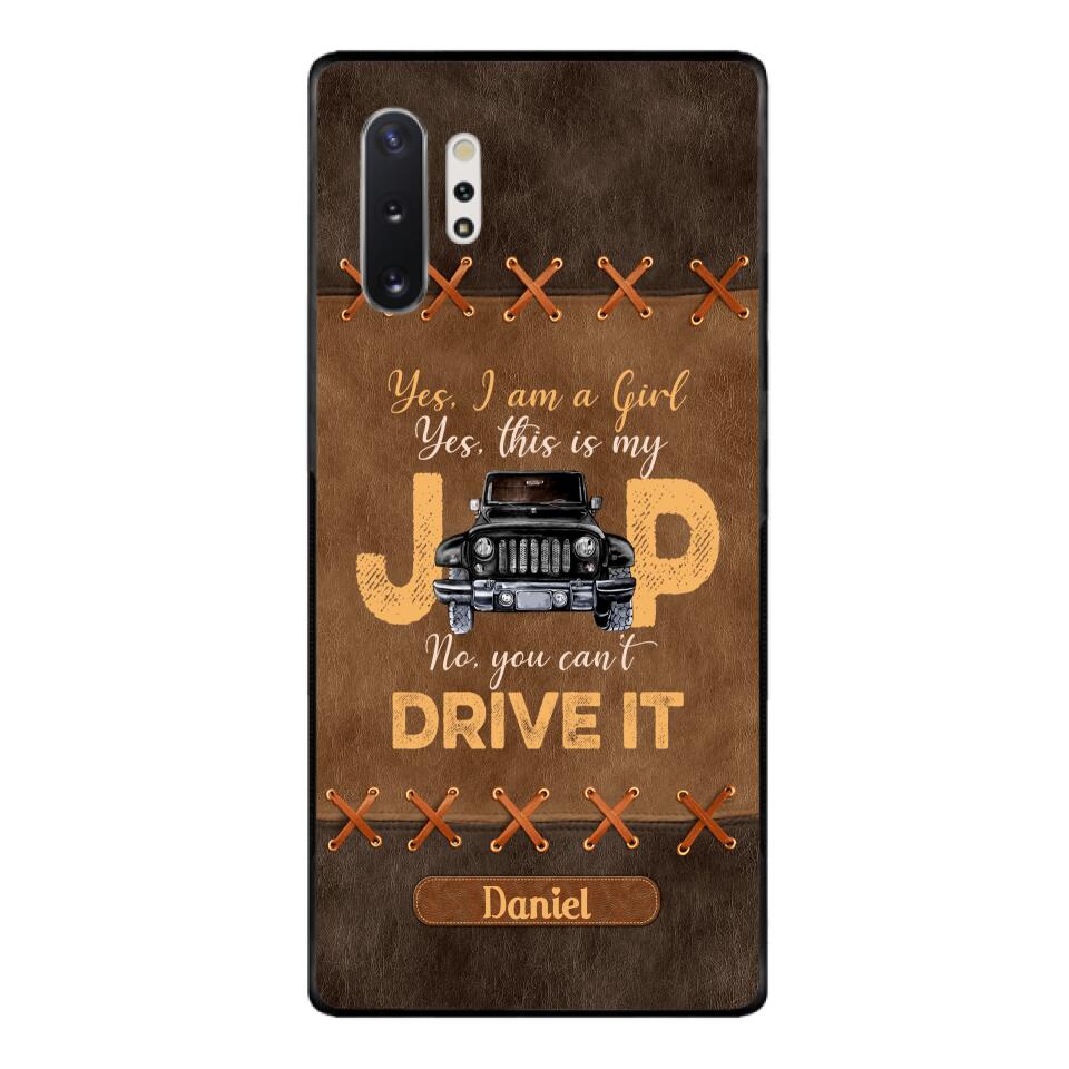 Personalized Jeep Girl Leather Print Phonecase