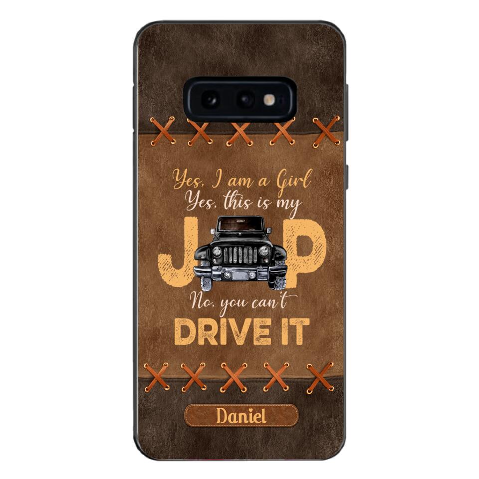 Personalized Jeep Girl Leather Print Phonecase