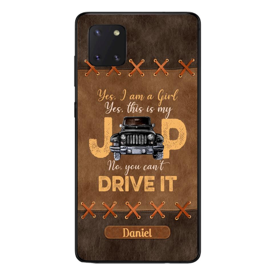 Personalized Jeep Girl Leather Print Phonecase