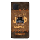 Personalized Jeep Girl Leather Print Phonecase
