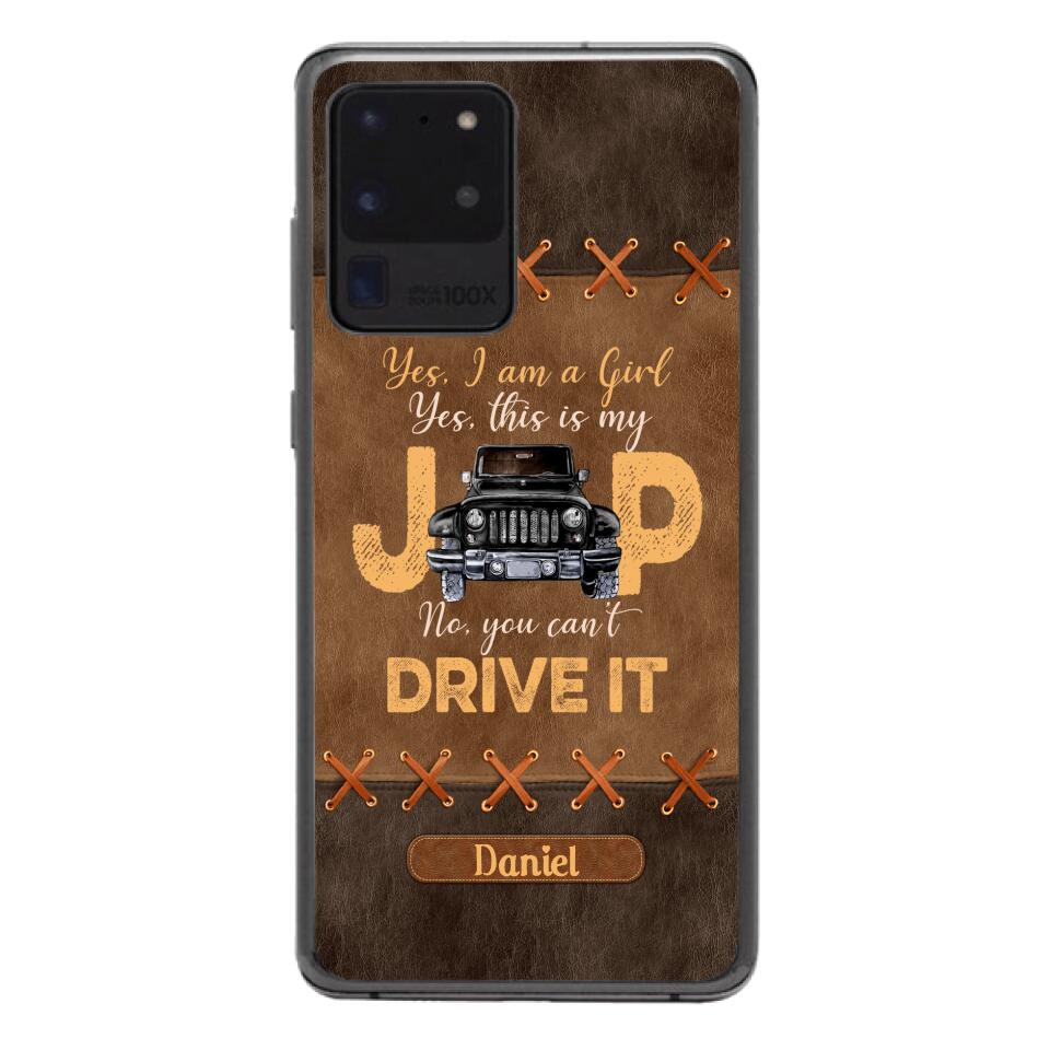 Personalized Jeep Girl Leather Print Phonecase