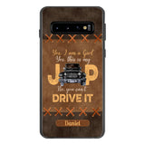 Personalized Jeep Girl Leather Print Phonecase