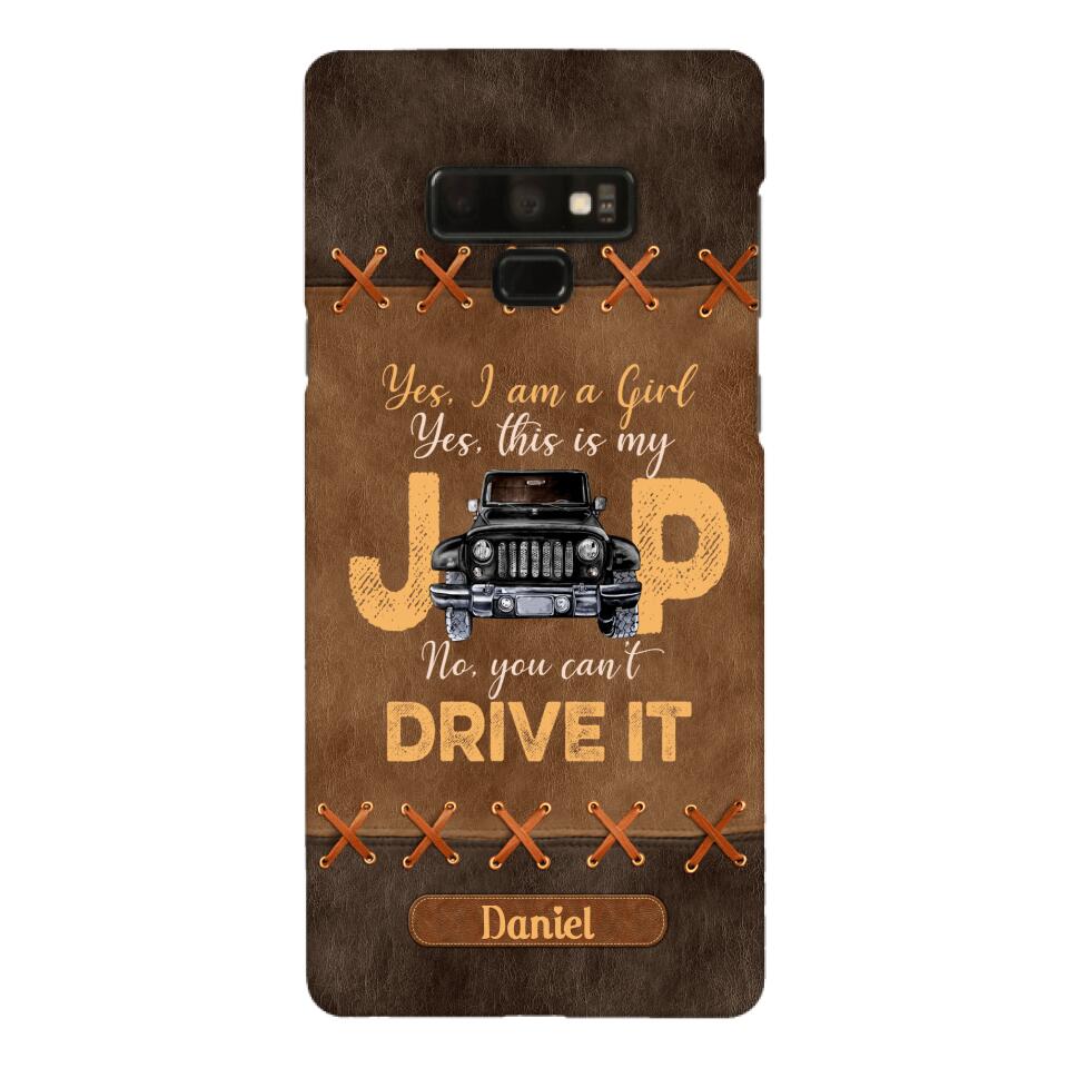 Personalized Jeep Girl Leather Print Phonecase