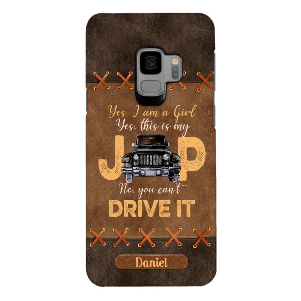 Personalized Jeep Girl Leather Print Phonecase