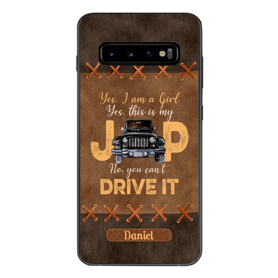 Personalized Jeep Girl Leather Print Phonecase