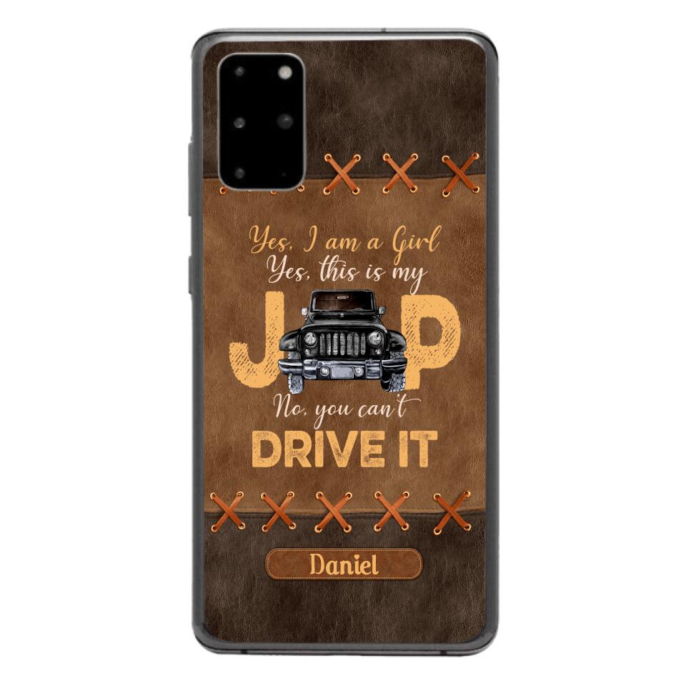 Personalized Jeep Girl Leather Print Phonecase