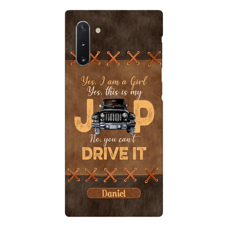 Personalized Jeep Girl Leather Print Phonecase