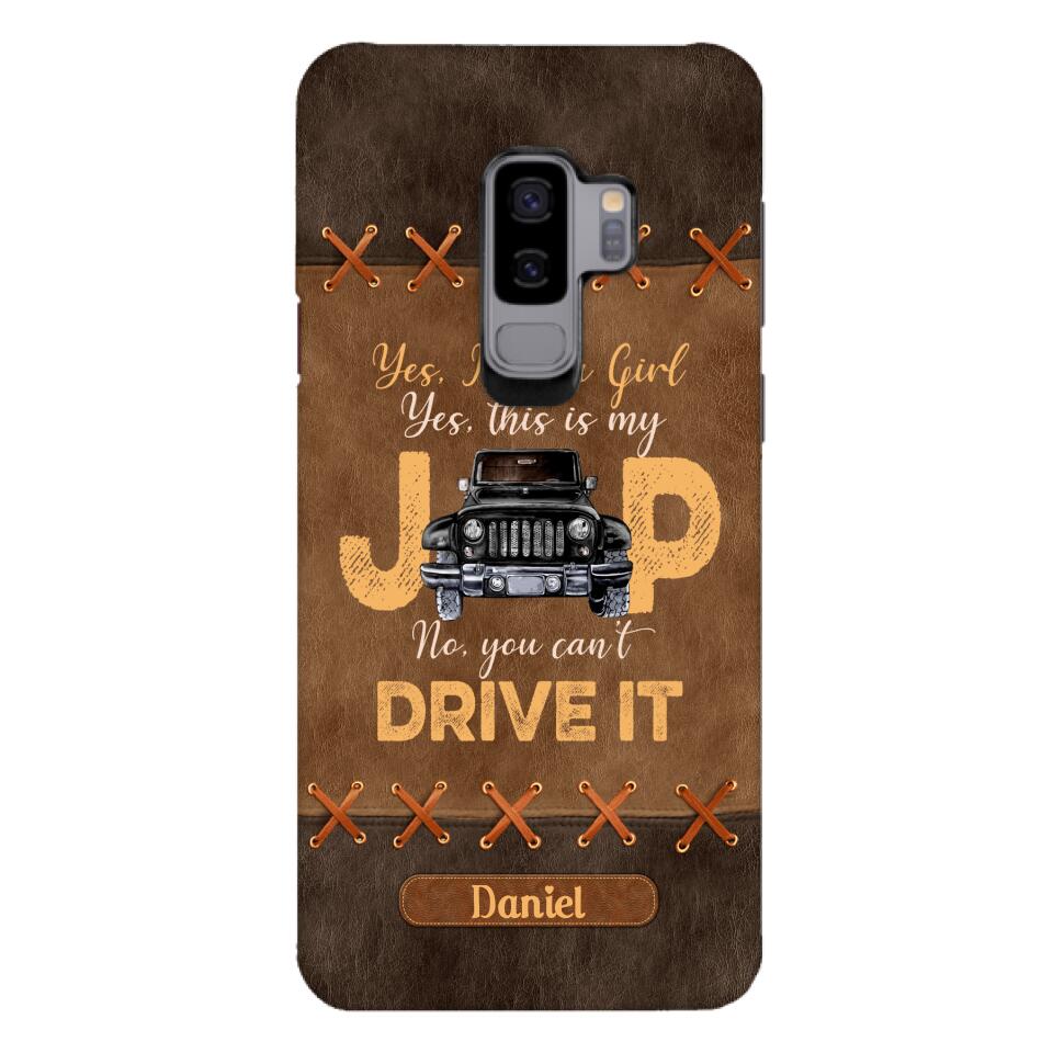 Personalized Jeep Girl Leather Print Phonecase