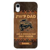Personalized Jeep Dad Leather Print Phonecase Father's Day Gifts