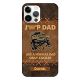 Personalized Jeep Dad Leather Print Phonecase Father's Day Gifts