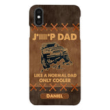 Personalized Jeep Dad Leather Print Phonecase Father's Day Gifts