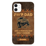 Personalized Jeep Dad Leather Print Phonecase Father's Day Gifts