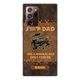 Personalized Jeep Dad Leather Print Phonecase Father's Day Gifts