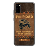 Personalized Jeep Dad Leather Print Phonecase Father's Day Gifts