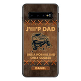 Personalized Jeep Dad Leather Print Phonecase Father's Day Gifts