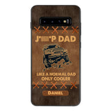 Personalized Jeep Dad Leather Print Phonecase Father's Day Gifts