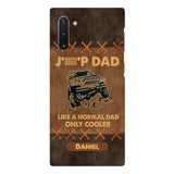 Personalized Jeep Dad Leather Print Phonecase Father's Day Gifts