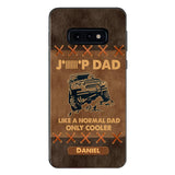 Personalized Jeep Dad Leather Print Phonecase Father's Day Gifts