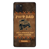 Personalized Jeep Dad Leather Print Phonecase Father's Day Gifts
