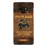 Personalized Jeep Dad Leather Print Phonecase Father's Day Gifts