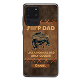 Personalized Jeep Dad Leather Print Phonecase Father's Day Gifts