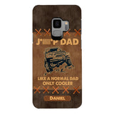 Personalized Jeep Dad Leather Print Phonecase Father's Day Gifts
