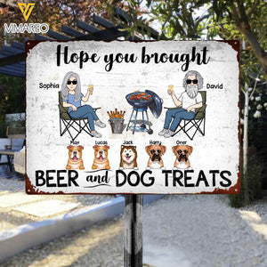 Personalized Beer And Dog Treats Metal Sign Printed 22MAY-LN04