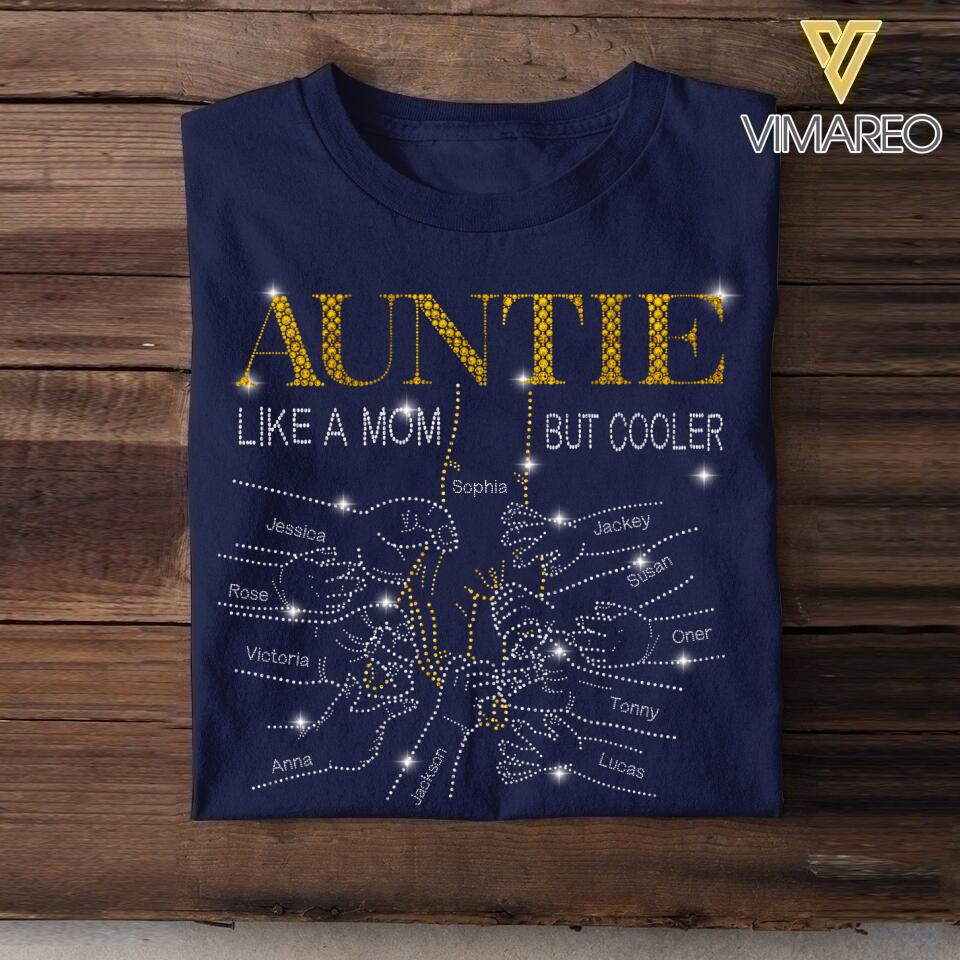 PERSONALIZED AUNTIE LIKE A MOM BU COOLER KID NAME TSHIRT QTDT0405
