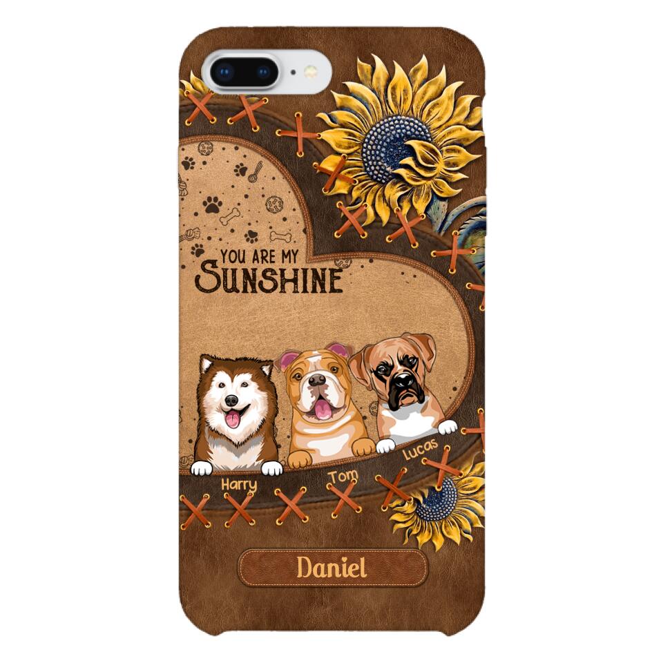 Personalized Dog Are My Sunshine Phone Case Printed 22MAY-DT05