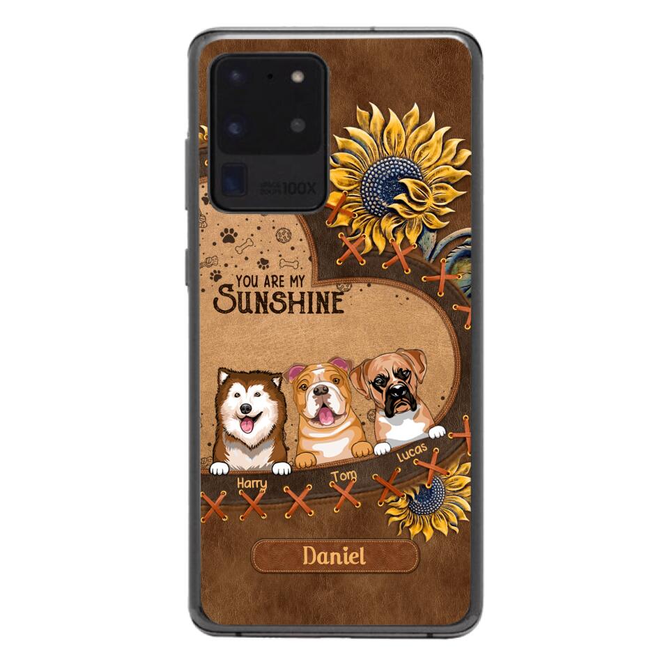 Personalized Dog Are My Sunshine Phone Case Printed 22MAY-DT05
