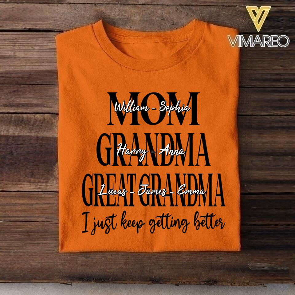 DH Personalized Mom Grandma Great Grandma Tshirt Printed HQ055