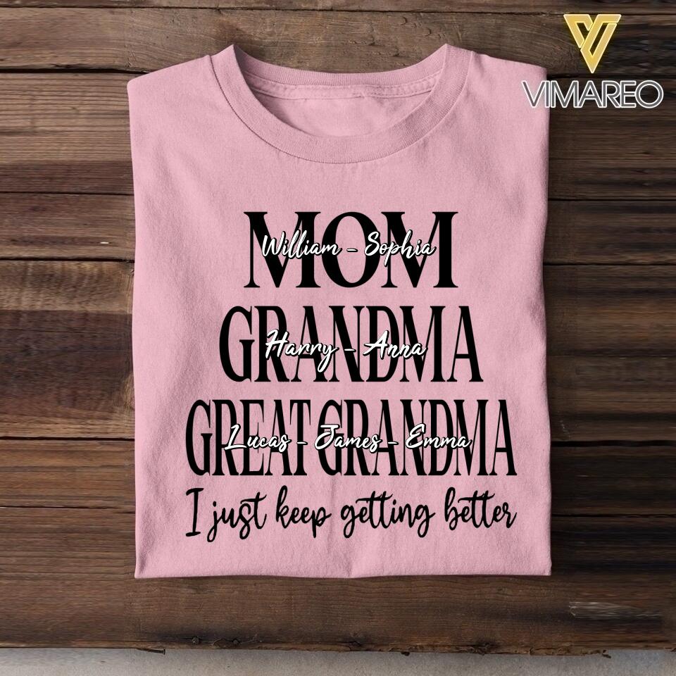 DH Personalized Mom Grandma Great Grandma Tshirt Printed HQ055