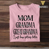 DH Personalized Mom Grandma Great Grandma Tshirt Printed HQ055