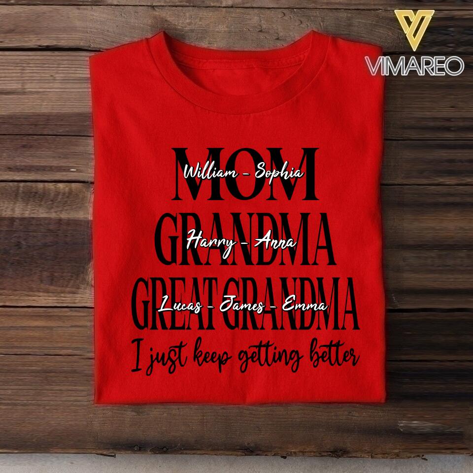 DH Personalized Mom Grandma Great Grandma Tshirt Printed HQ055