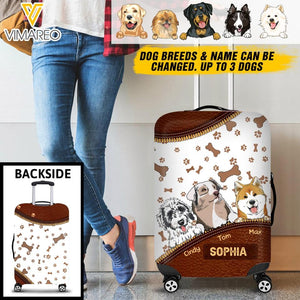 Personalized Dog Lover Luggage Cover Printed 22MAY-DT06