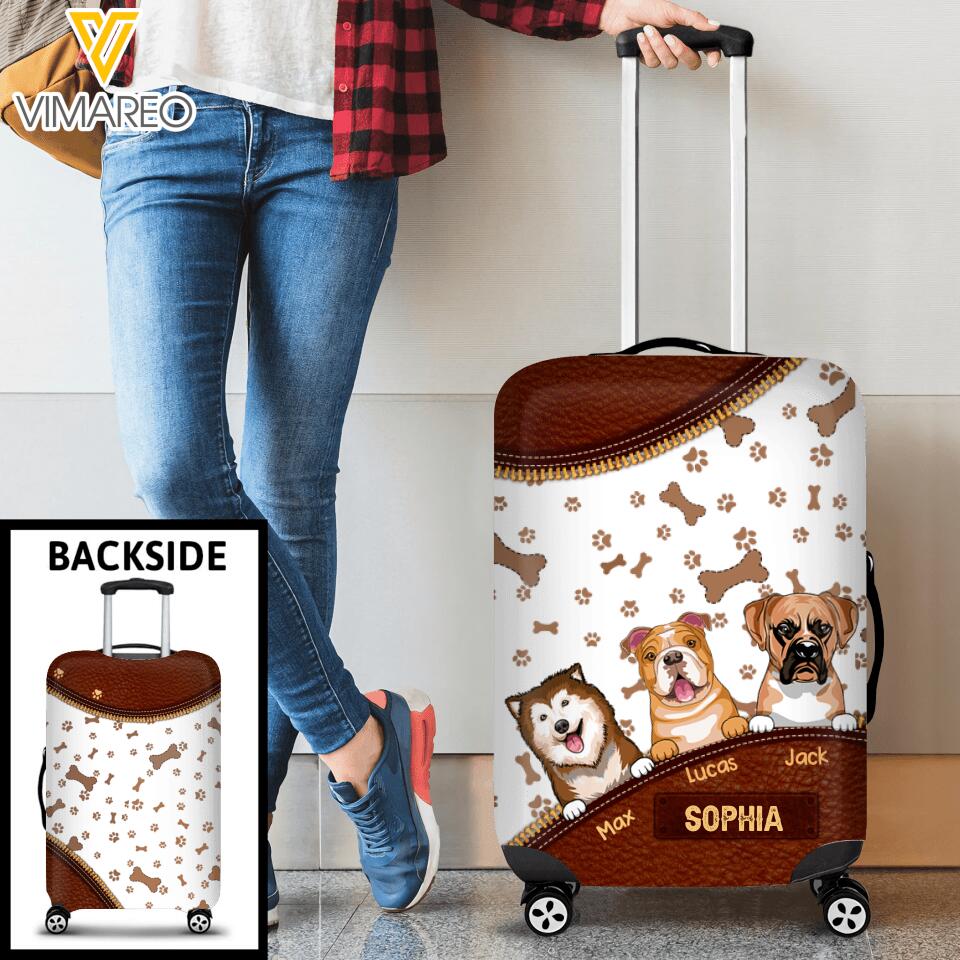 Personalized Dog Lover Luggage Cover Printed 22MAY-DT06