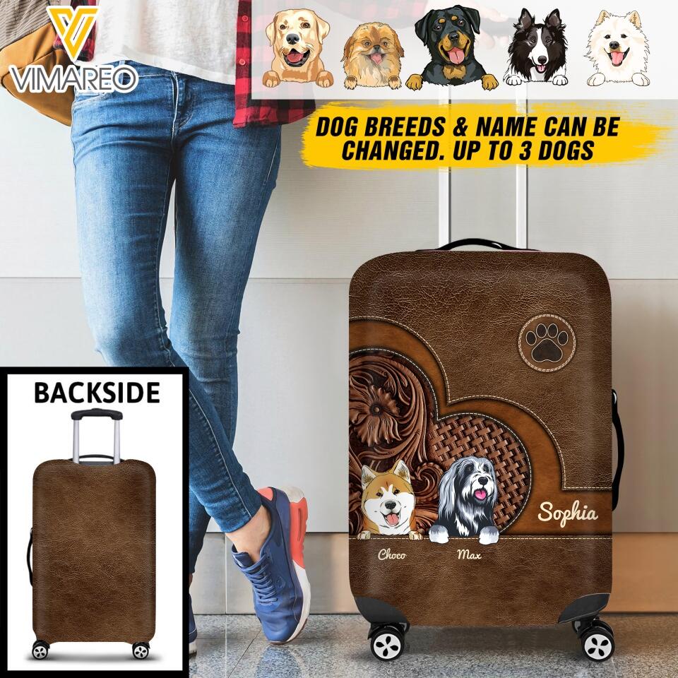 Personalized Dog Lovers Luggage Cover Printed NQDT0605