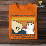 PERSONALIZED HAPPY FATHER'S DAY HUMAN SERVANT CAT TSHIRT QTHC0705