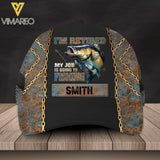 Personalized I'm Retired My Job Is Going To Fishing Peaked Cap Printed NQDT0505