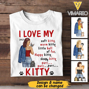 PERSONALIZED I LOVE MY KITTY CAT BREED TSHIRT QTTN0705