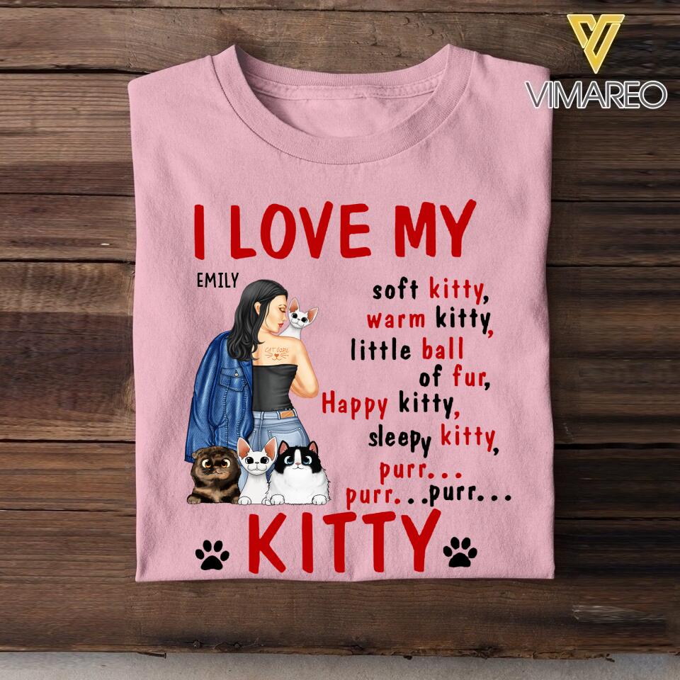 PERSONALIZED I LOVE MY KITTY CAT BREED TSHIRT QTTN0705