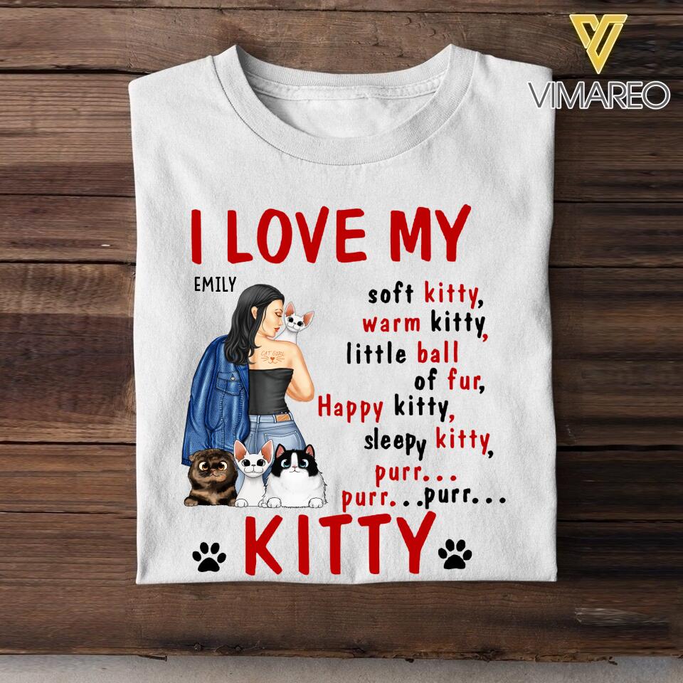 PERSONALIZED I LOVE MY KITTY CAT BREED TSHIRT QTTN0705