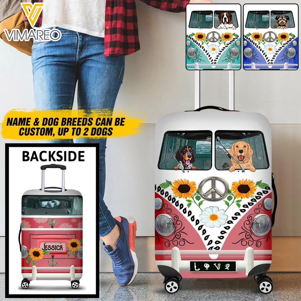 DH Personalized Dog Lover Luggage Cover Printed DT095