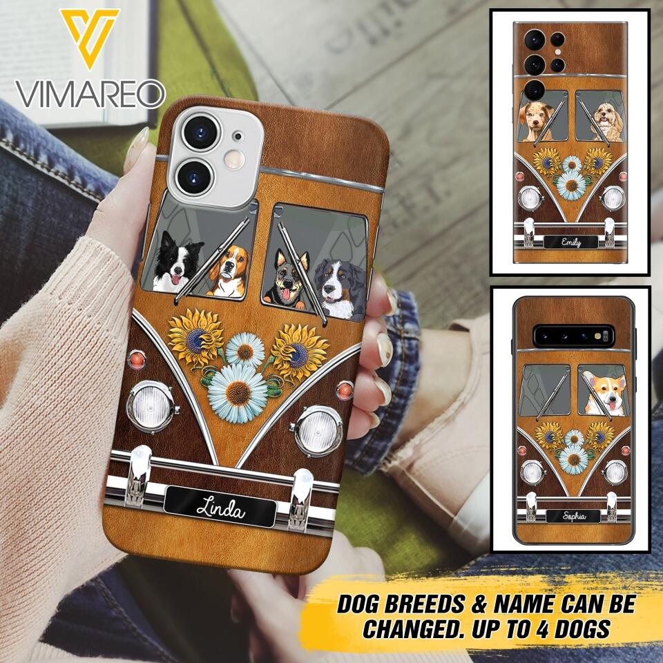 Personalized Dog Sunflower Phone Case Printed 22MAY-DT09