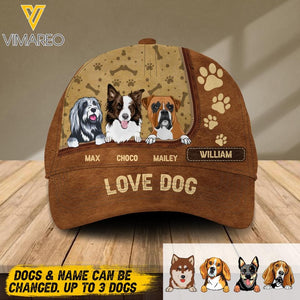 Personalized Love Dog Peaked Cap Printed NQDT0905