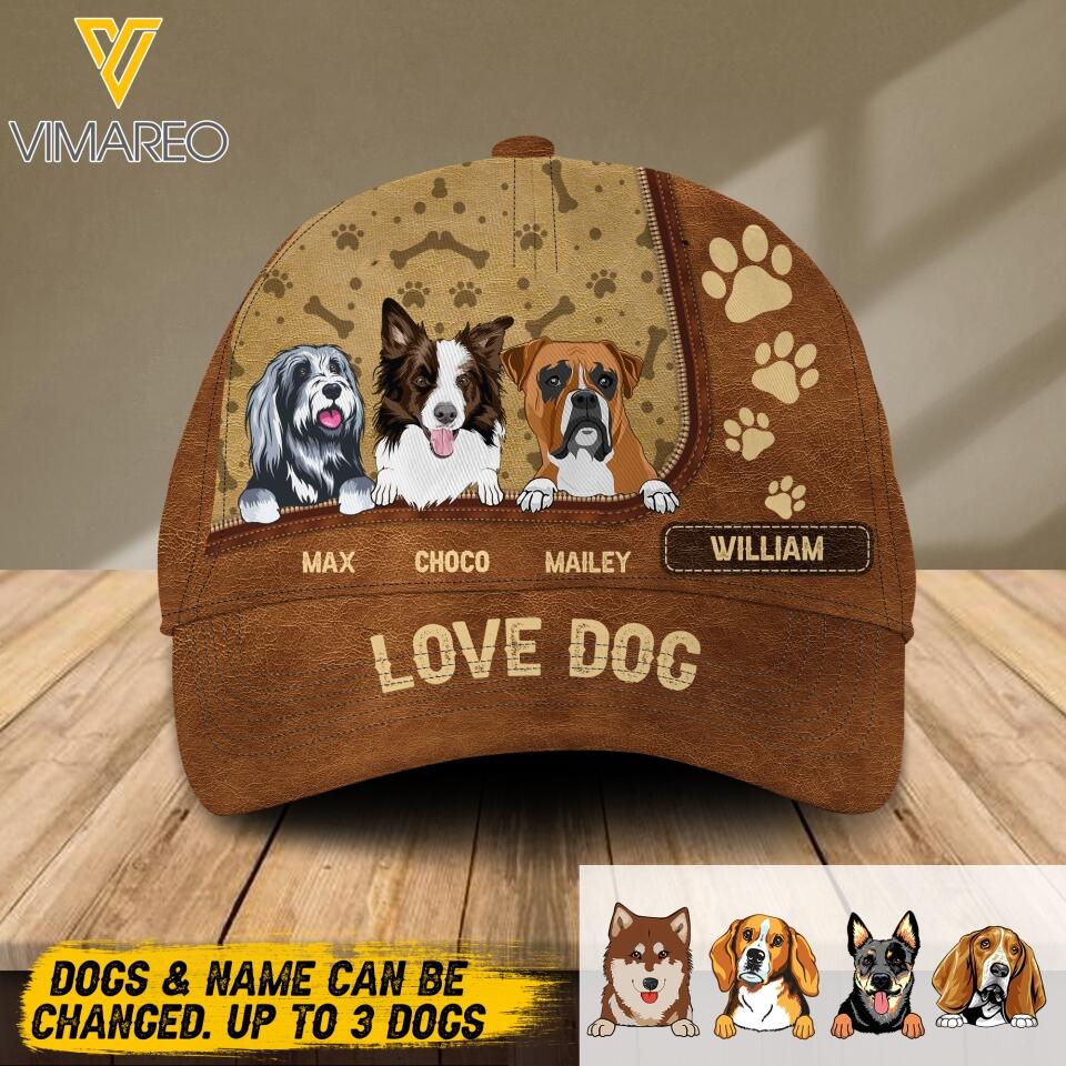 Personalized Love Dog Peaked Cap Printed NQDT0905