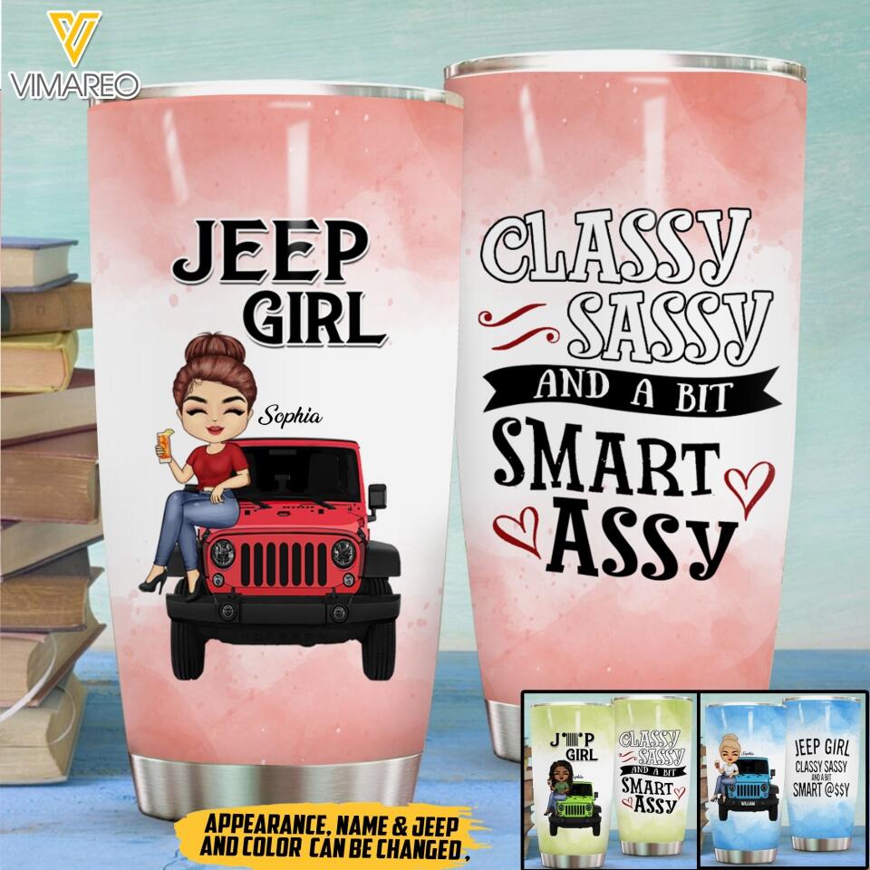 Personalized Jeep Girl Tumbler Printed 22MAY-LN10