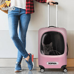 DH Personalized Cat Image Luggage Cover Printed HC1005