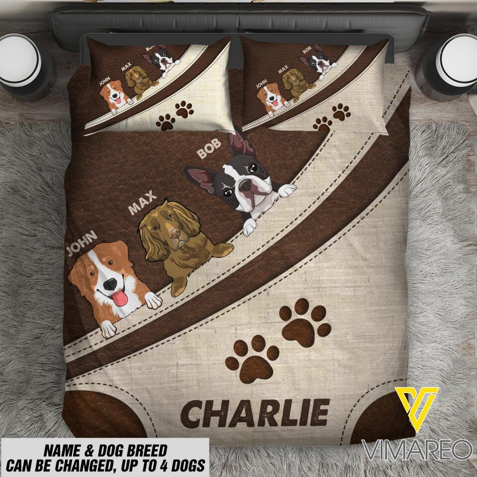 PERSONALIZED DOG LOVERS BEDDING SET NQHC1005